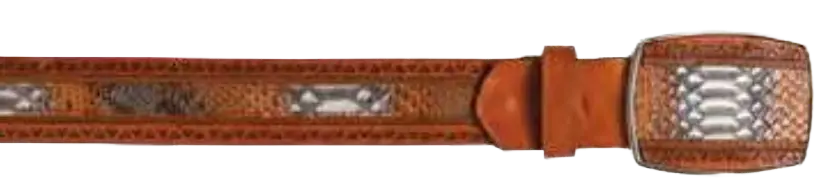 Los Altos C25U5788 Rustic Cognac Genuine Python Cowboy Belt