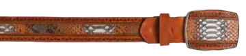 Los Altos C25U5788 Rustic Cognac Genuine Python Cowboy Belt