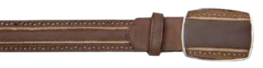 Los Altos C25U6207 Brown Genuine Leather Cowboy Belt