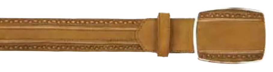 Los Altos C25U6361 Taupe Genuine Nubuck Leather Cowboy Belt