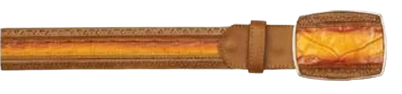 Los Altos C25U8201 Faded Buttercup Genuine Caiman Crocodile Belly Cowboy Belt