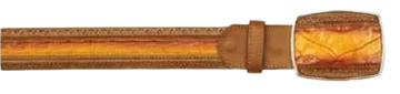 Los Altos C25U8201 Faded Buttercup Genuine Caiman Crocodile Belly Cowboy Belt