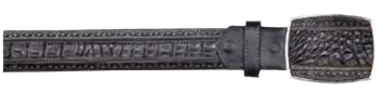Los Altos C25U8205 Black Genuine Caiman Crocodile Belly Cowboy Belt
