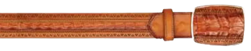 Los Altos C25U8257 Faded Cognac Genuine Caiman Crocodile Belly Cowboy Belt