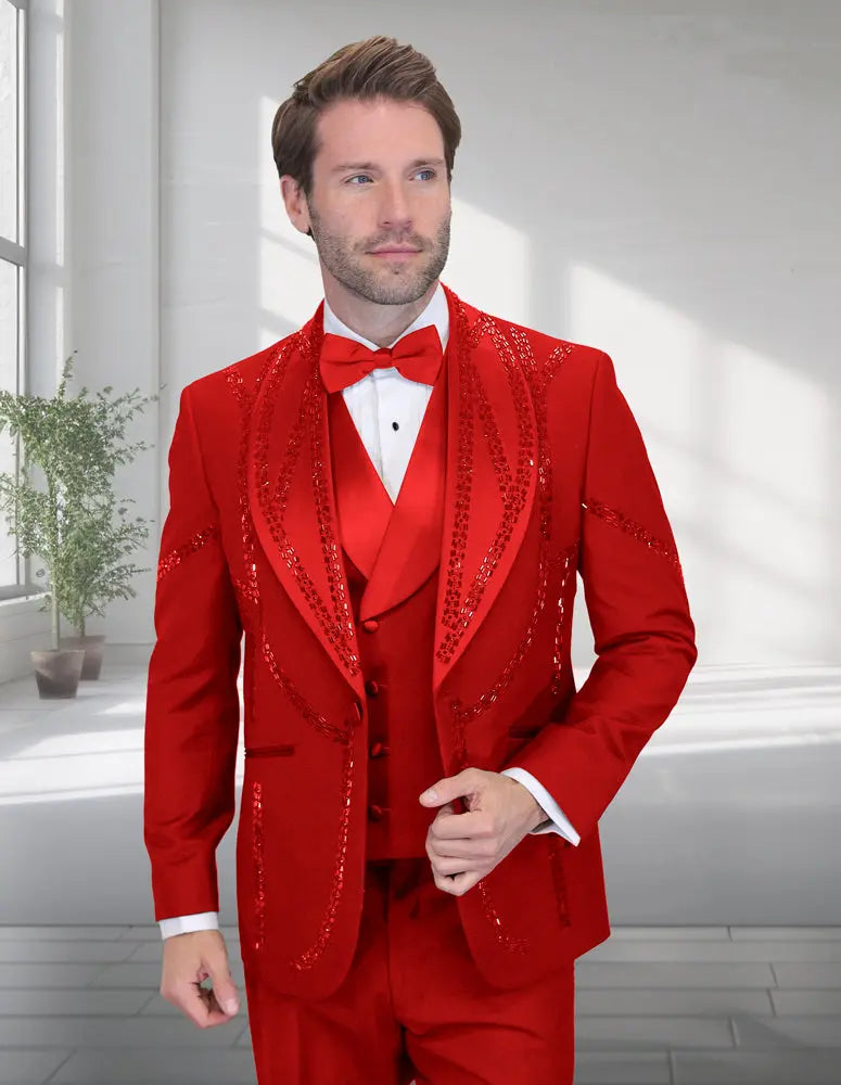 Statement Chic Red Vest Tuxedo