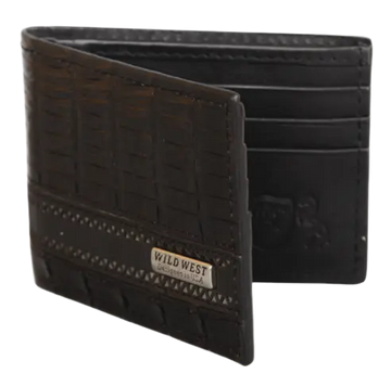 Wild West 2CA68205 Black Genuine Caiman Crocodile Belly Wallet Suit Essence