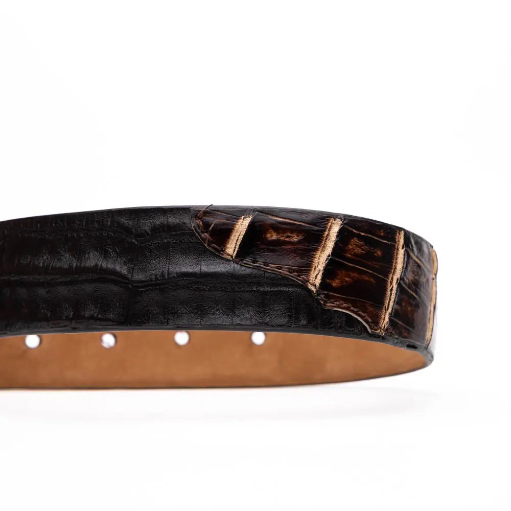 Marco Di Milano Caribe Brown/Pantano Genuine Caiman Crocodile Belt