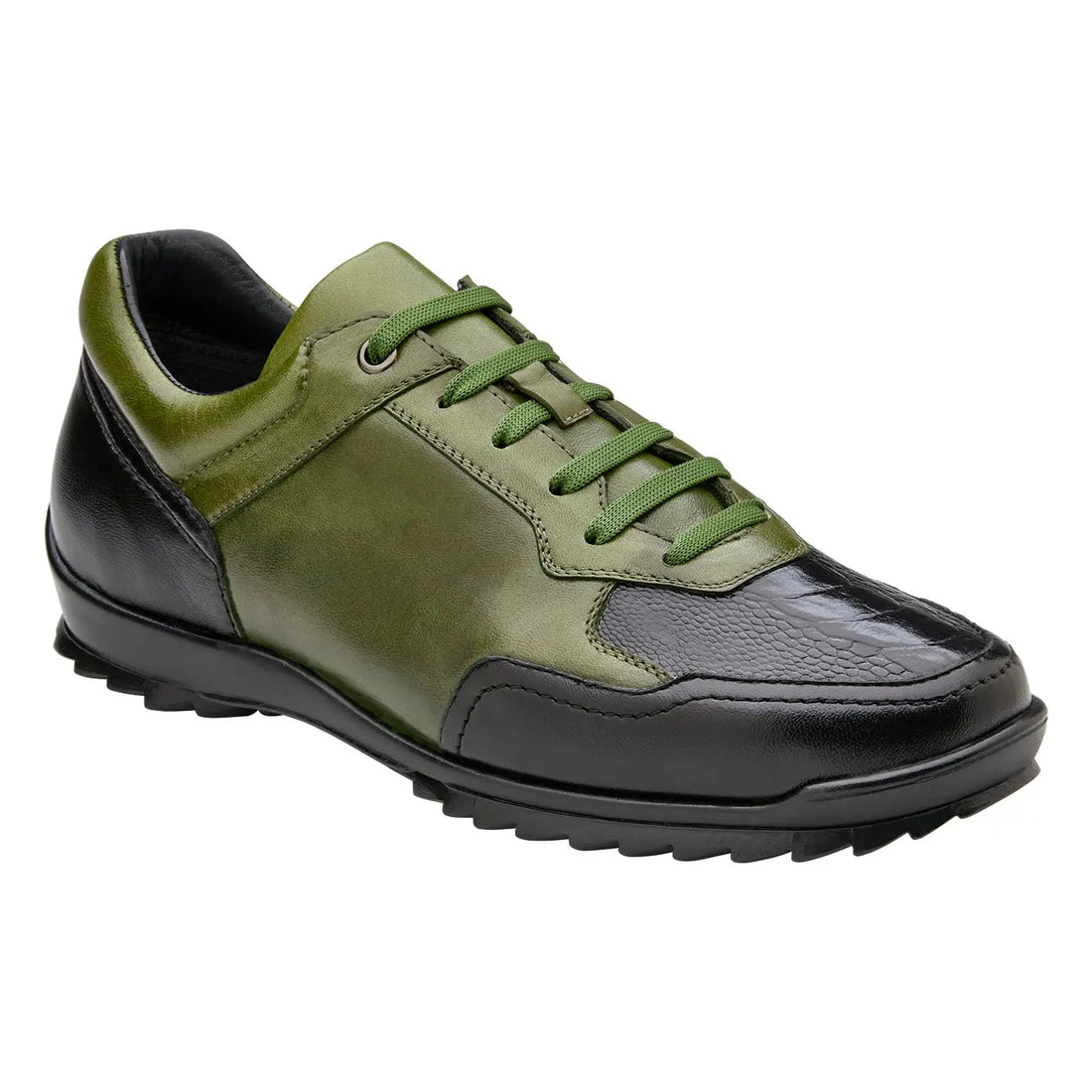 Belvedere Corvo Y36 Black/Olive Genuine Ostrich Sneakers