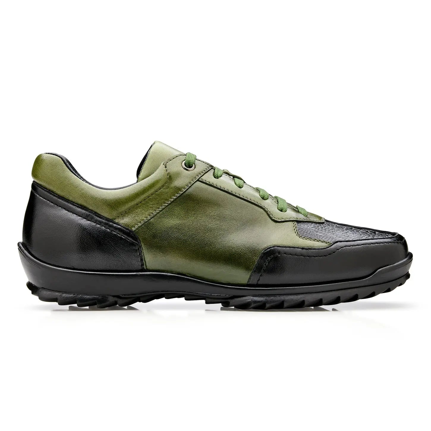 Belvedere Corvo Y36 Black/Olive Genuine Ostrich Sneakers