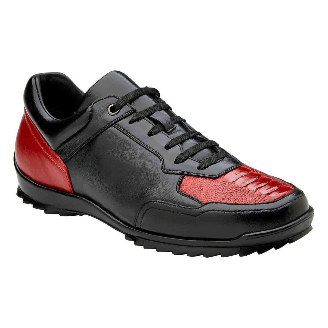 Belvedere Corvo Y36 Black/Red Genuine Ostrich Sneakers