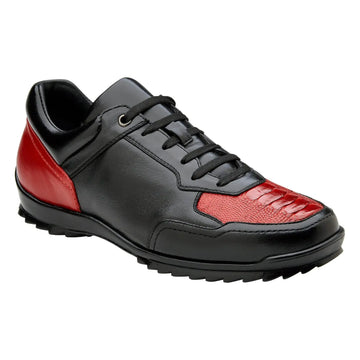 Belvedere Corvo Y36 Black/Red Genuine Ostrich Sneakers