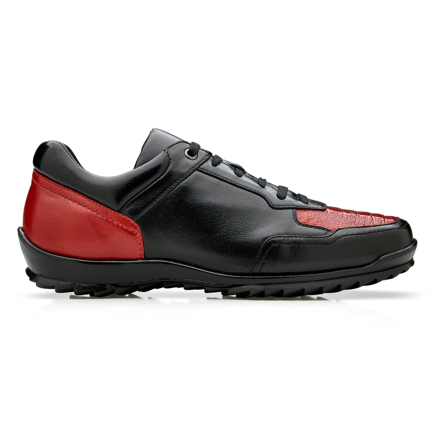 Belvedere Corvo Y36 Black/Red Genuine Ostrich Sneakers