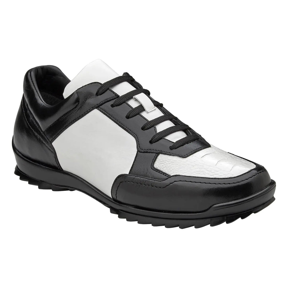 Belvedere Corvo Y36 Black/White Genuine Ostrich Sneakers