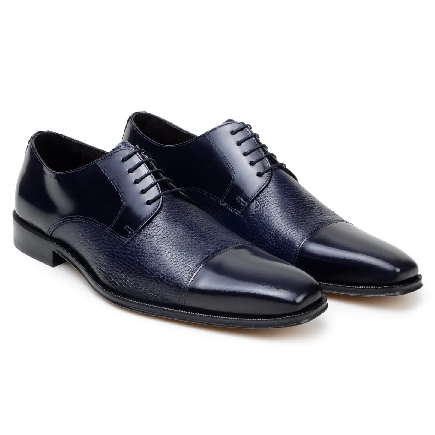 Belvedere Alexander Navy Genuine Leather Italian Deerskin/Calf Oxfords
