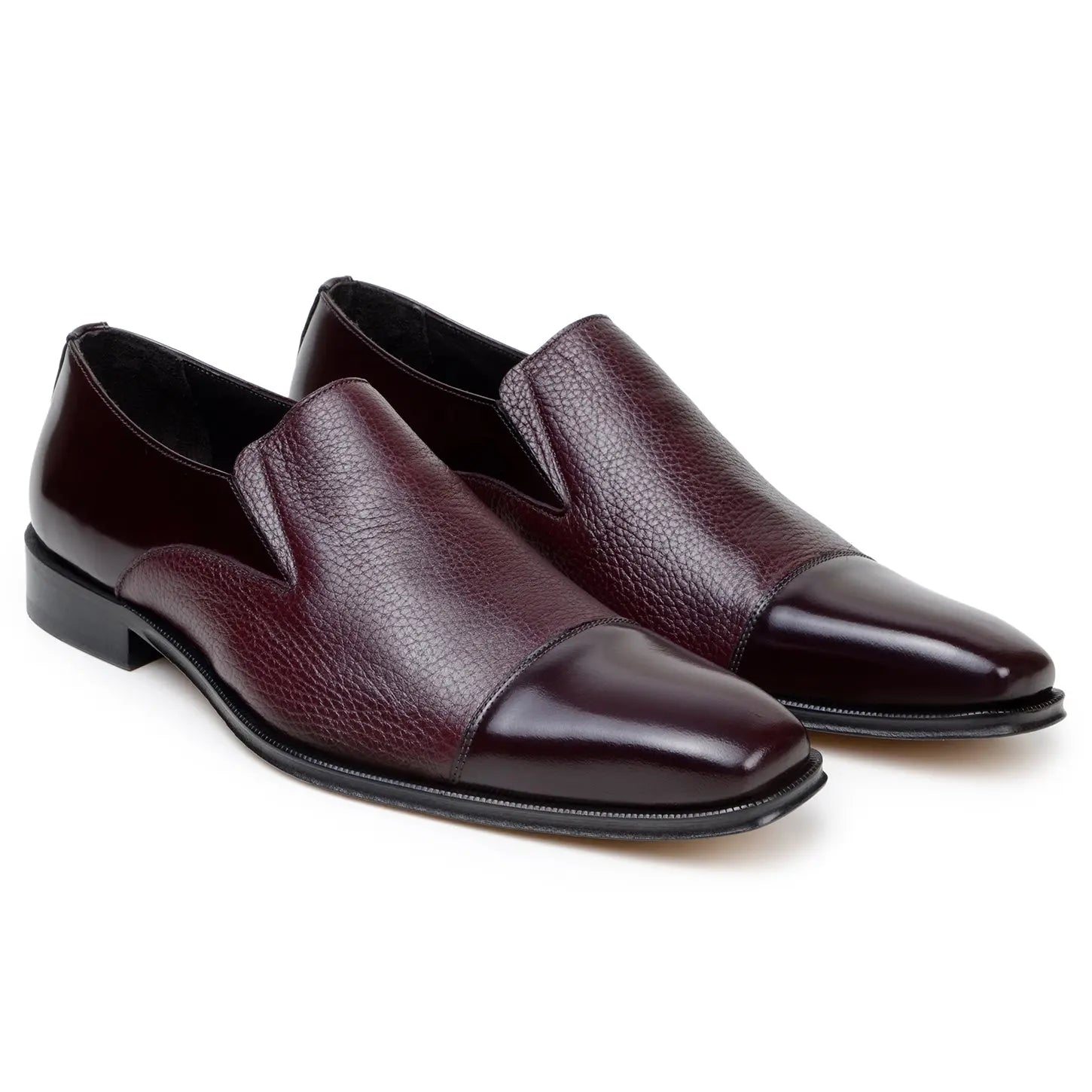 Belvedere Andreo Burgundy Genuine Leather Italian Deerskin/Calf Loafers