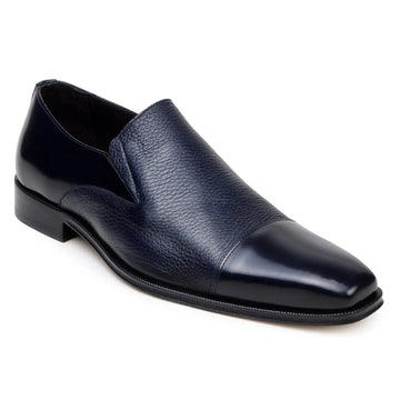 Belvedere Andreo Navy Genuine Leather Italian Deerskin/Calf Loafers