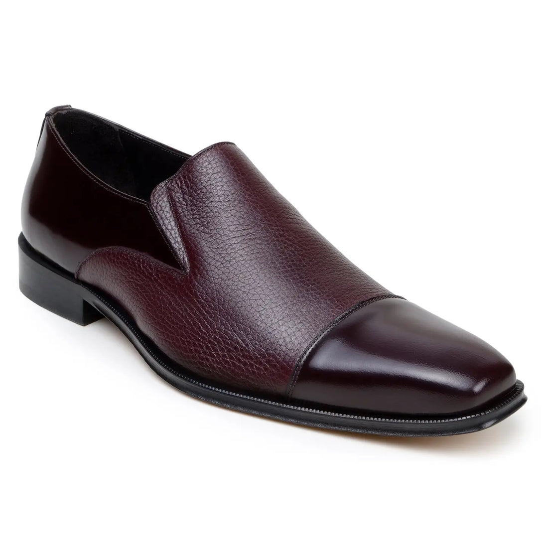Belvedere Andreo Burgundy Genuine Leather Italian Deerskin/Calf Loafers