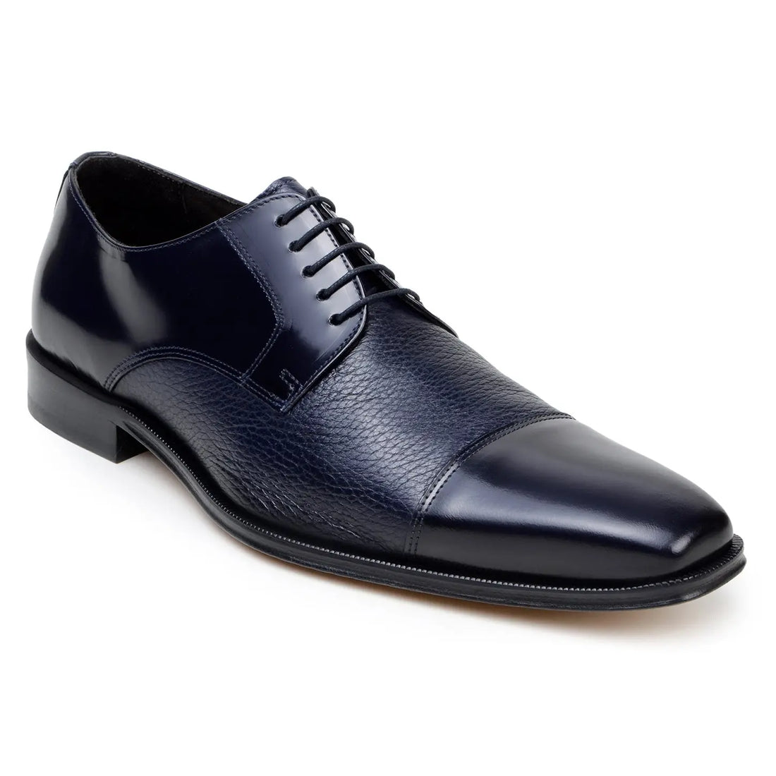 Belvedere Alexander Navy Genuine Leather Italian Deerskin/Calf Oxfords
