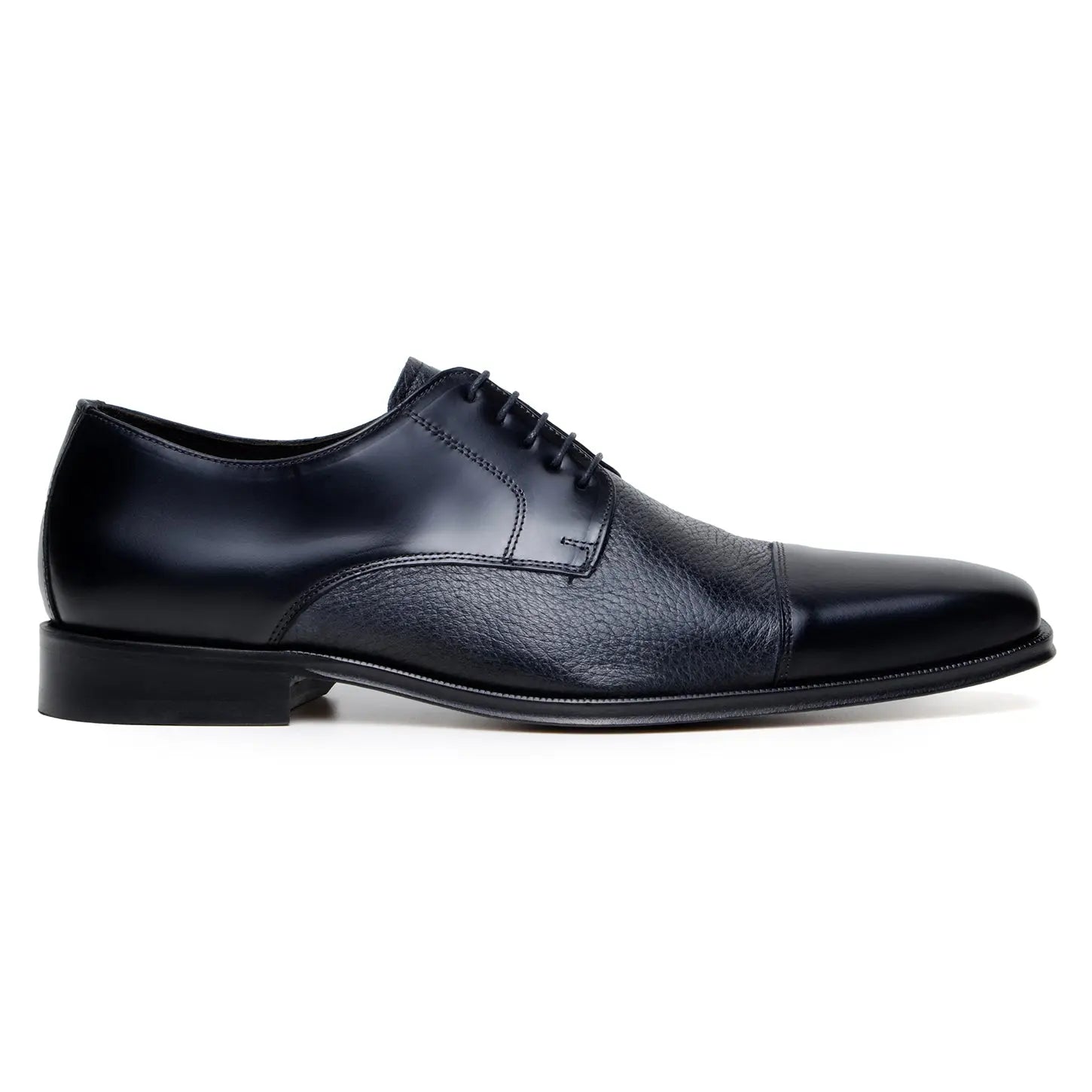 Belvedere Alexander Black Genuine Leather Italian Deerskin/Calf Oxfords