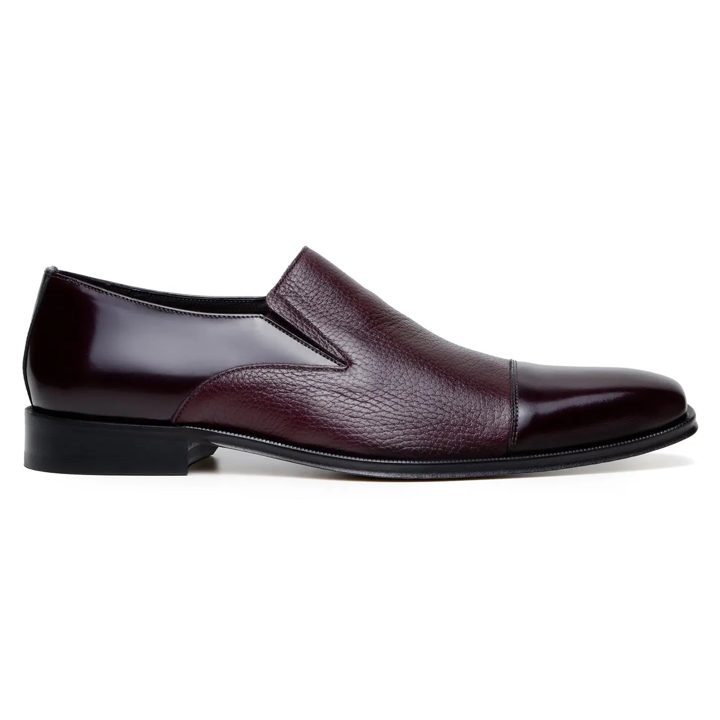 Belvedere Andreo Burgundy Genuine Leather Italian Deerskin/Calf Loafers