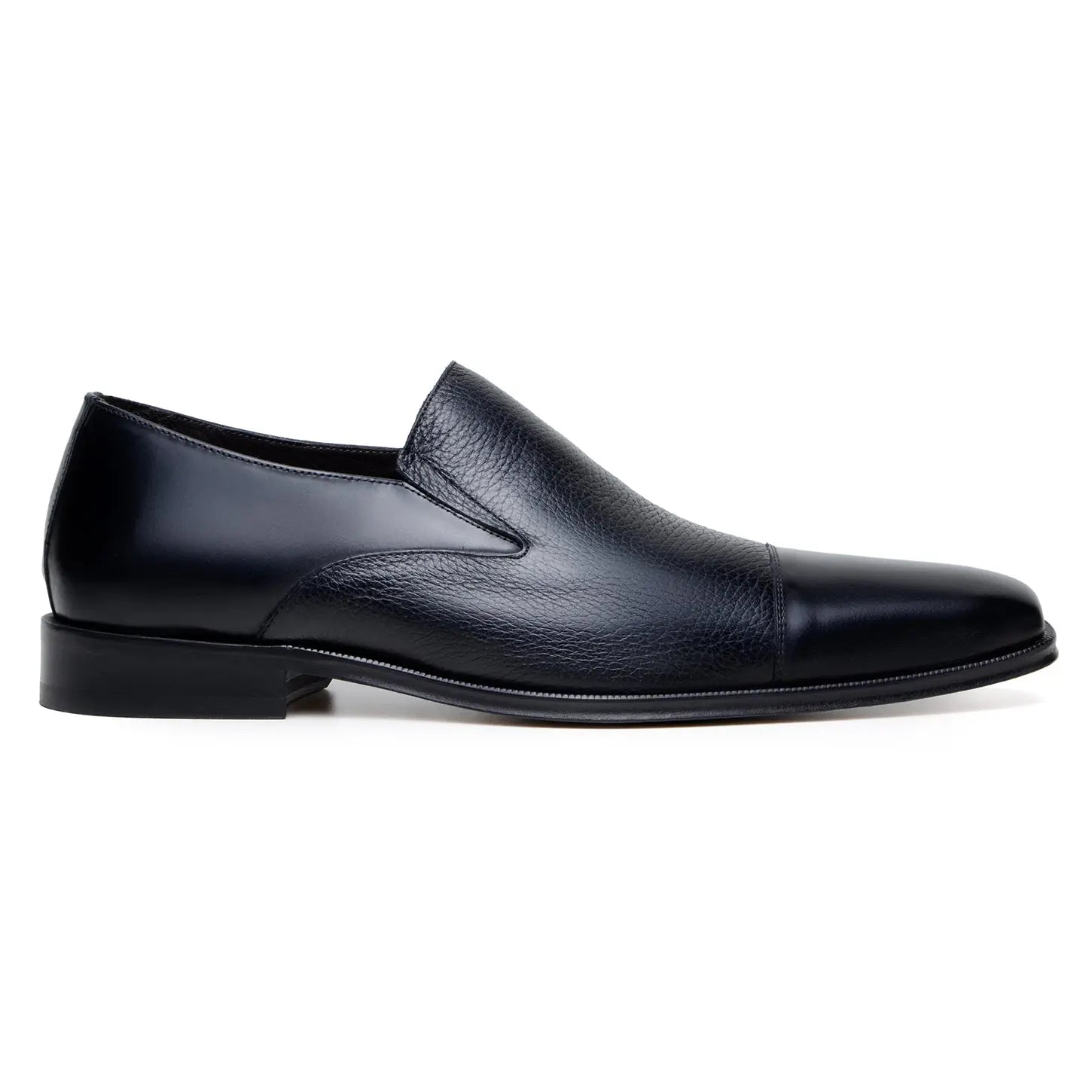 Belvedere Andreo Black Genuine Leather Italian Deerskin/Calf Loafers