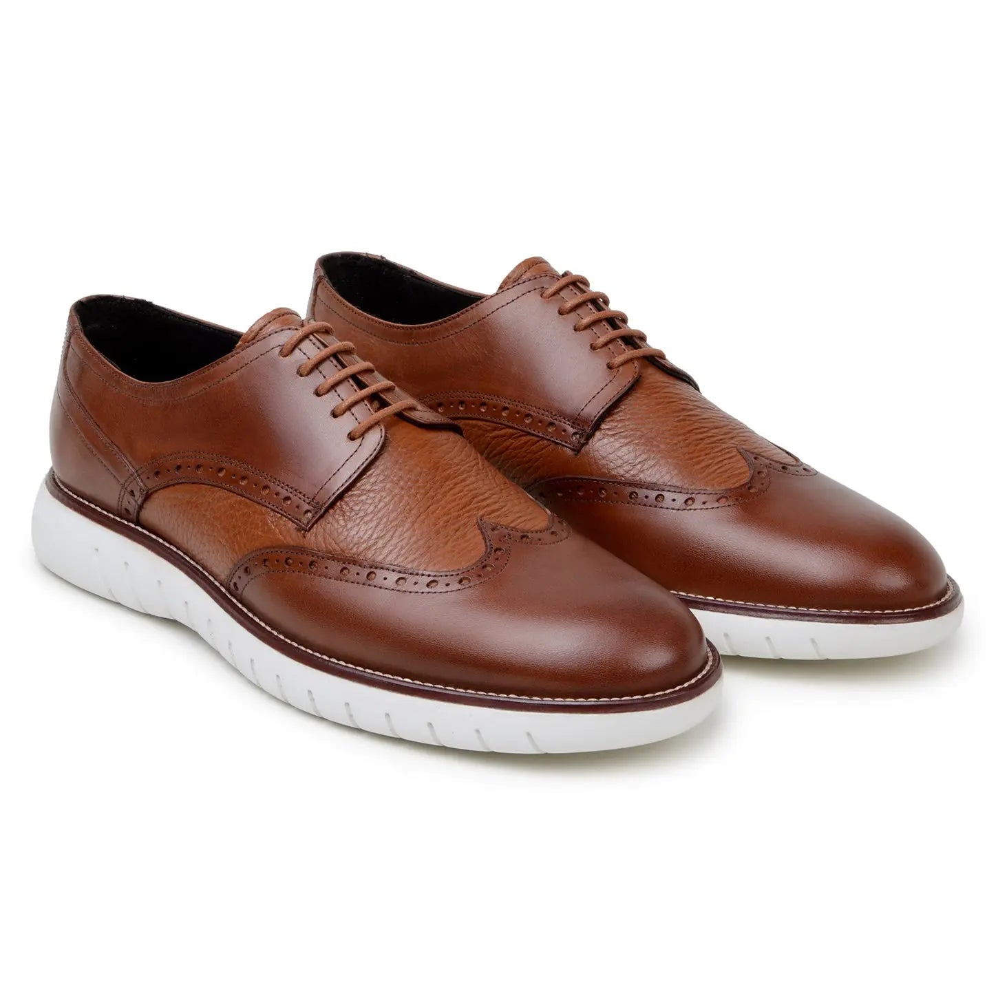 Belvedere Enzo Antique Tan Genuine Leather Italian Deerskin/Calf Oxfords