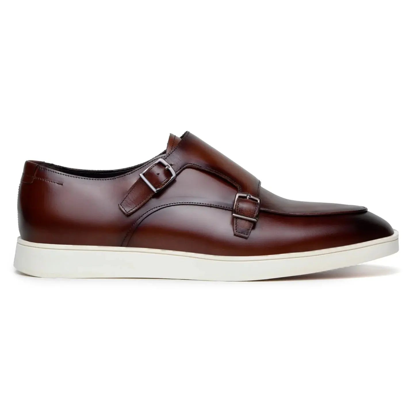 Belvedere Marcio Cognac Genuine Nappa Leather Monk Straps Shoes