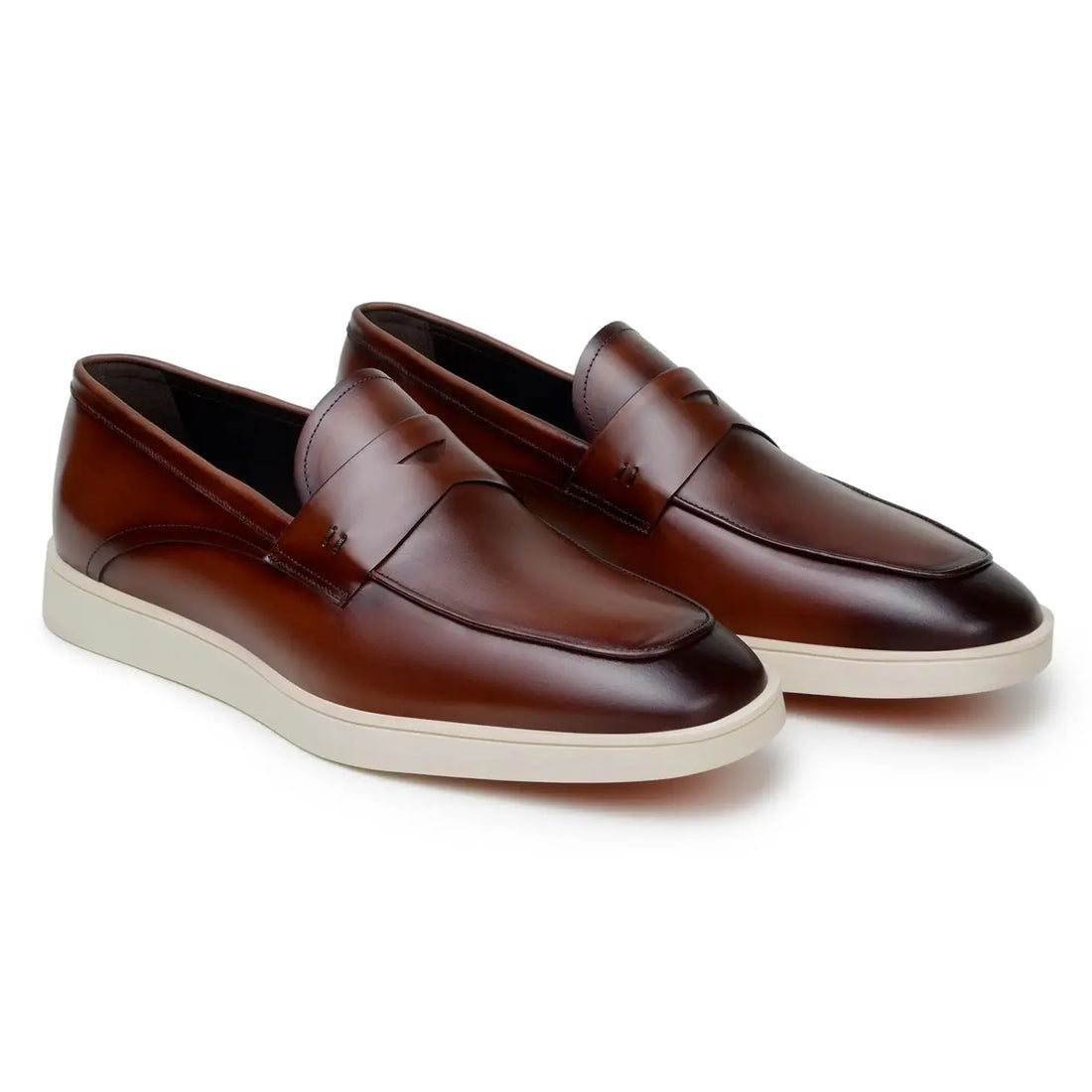 Belvedere Maurizio Cognac Genuine Nappa Leather Loafers