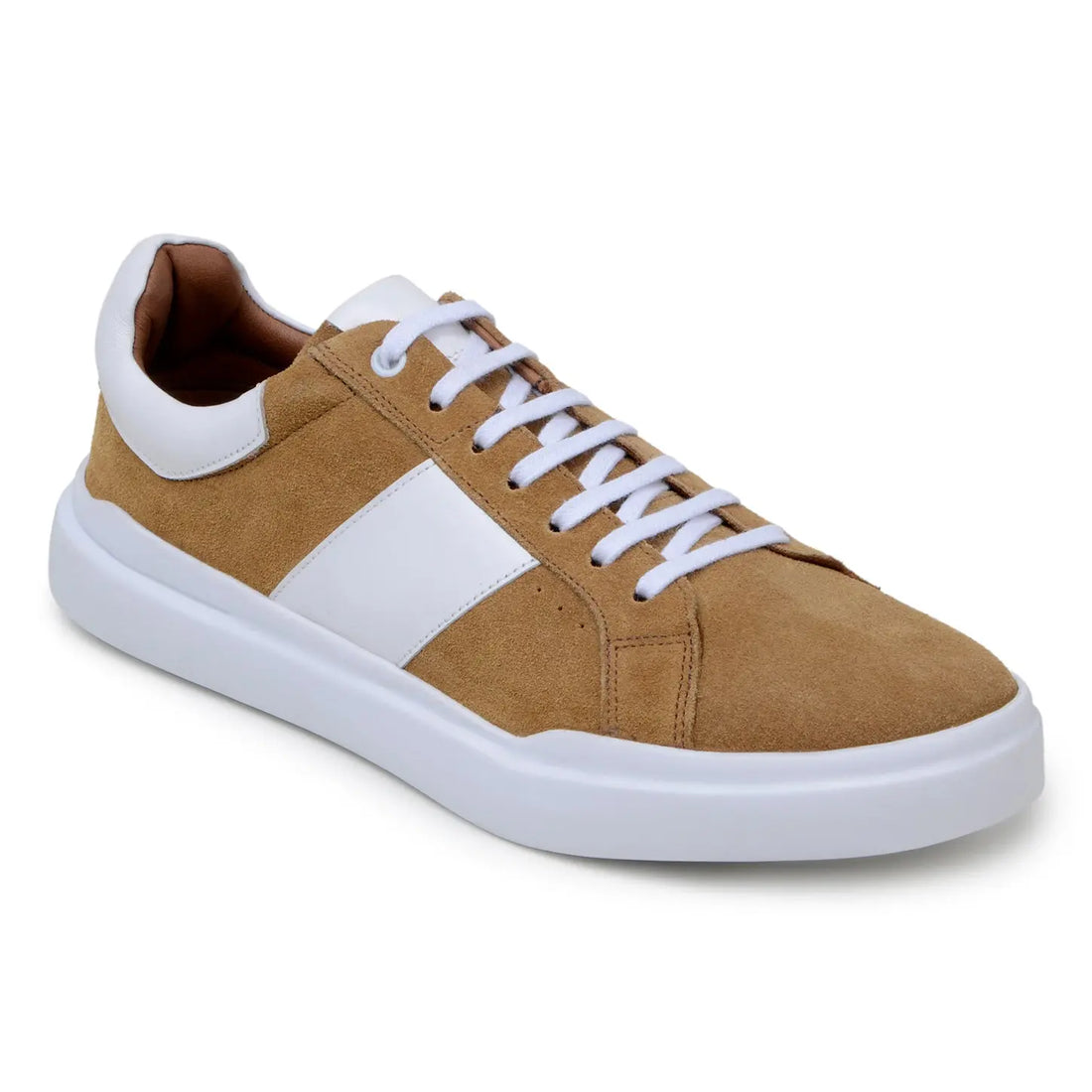 Belvedere Olivier Tan/White Genuine Leather Italian Suede/Soft Calf Sneakers