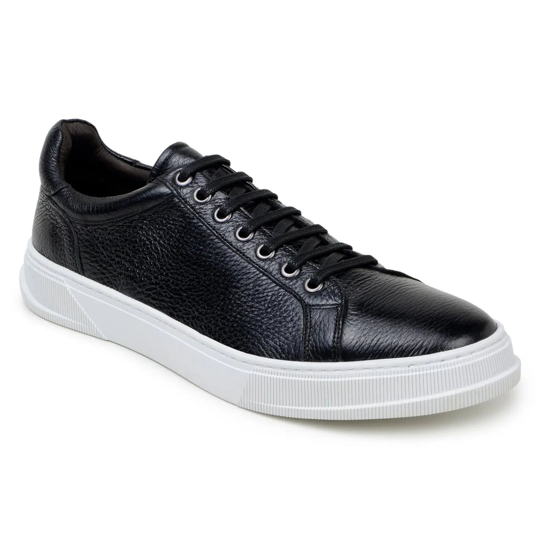 Belvedere Matteo Black Genuine Leather Italian Deerskin Sneakers