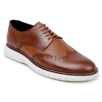 Belvedere Enzo Antique Tan Genuine Leather Italian Deerskin/Calf Oxfords