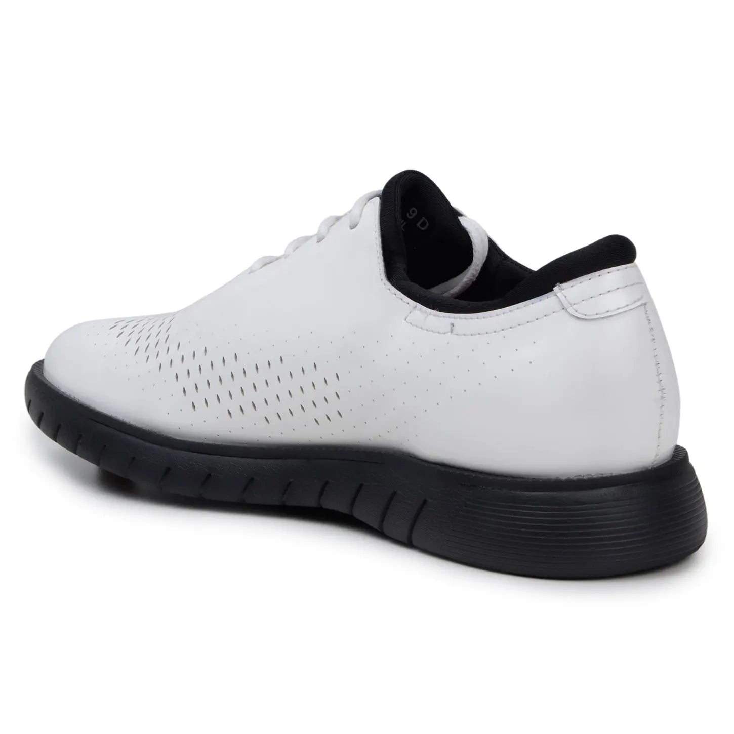 Belvedere Maxim White Genuine Leather Laser Cut Patent/Neoprene Sneakers