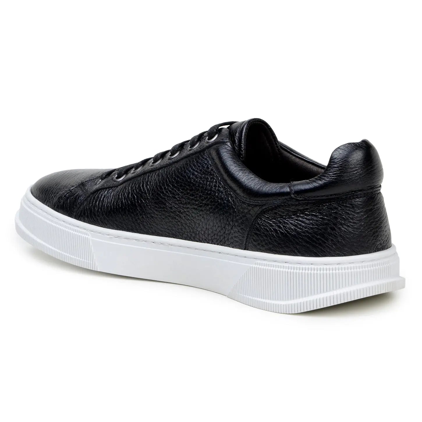 Belvedere Matteo Black Genuine Leather Italian Deerskin Sneakers