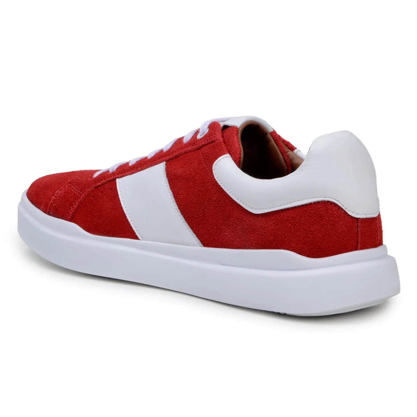 Belvedere Olivier Red/White Genuine Leather Italian Suede/Soft Calf Sneakers