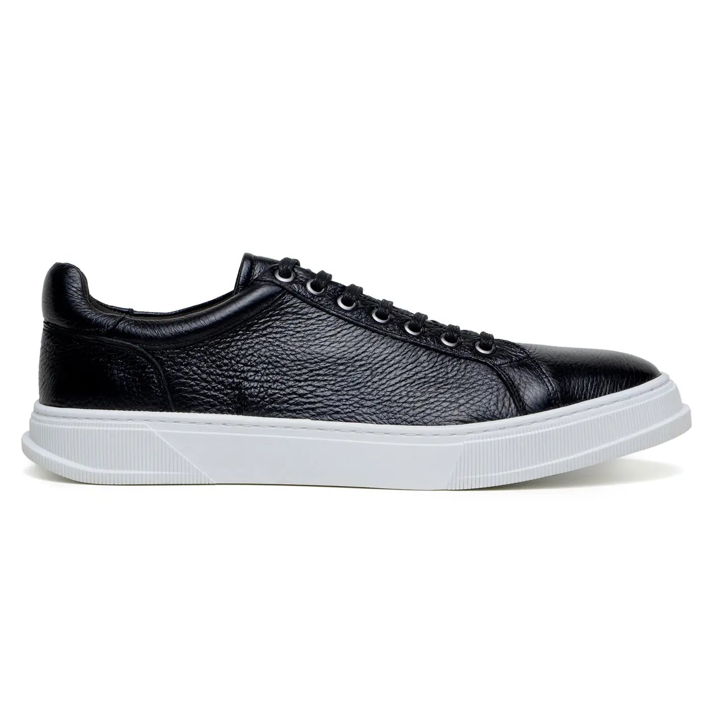 Belvedere Matteo Black Genuine Leather Italian Deerskin Sneakers