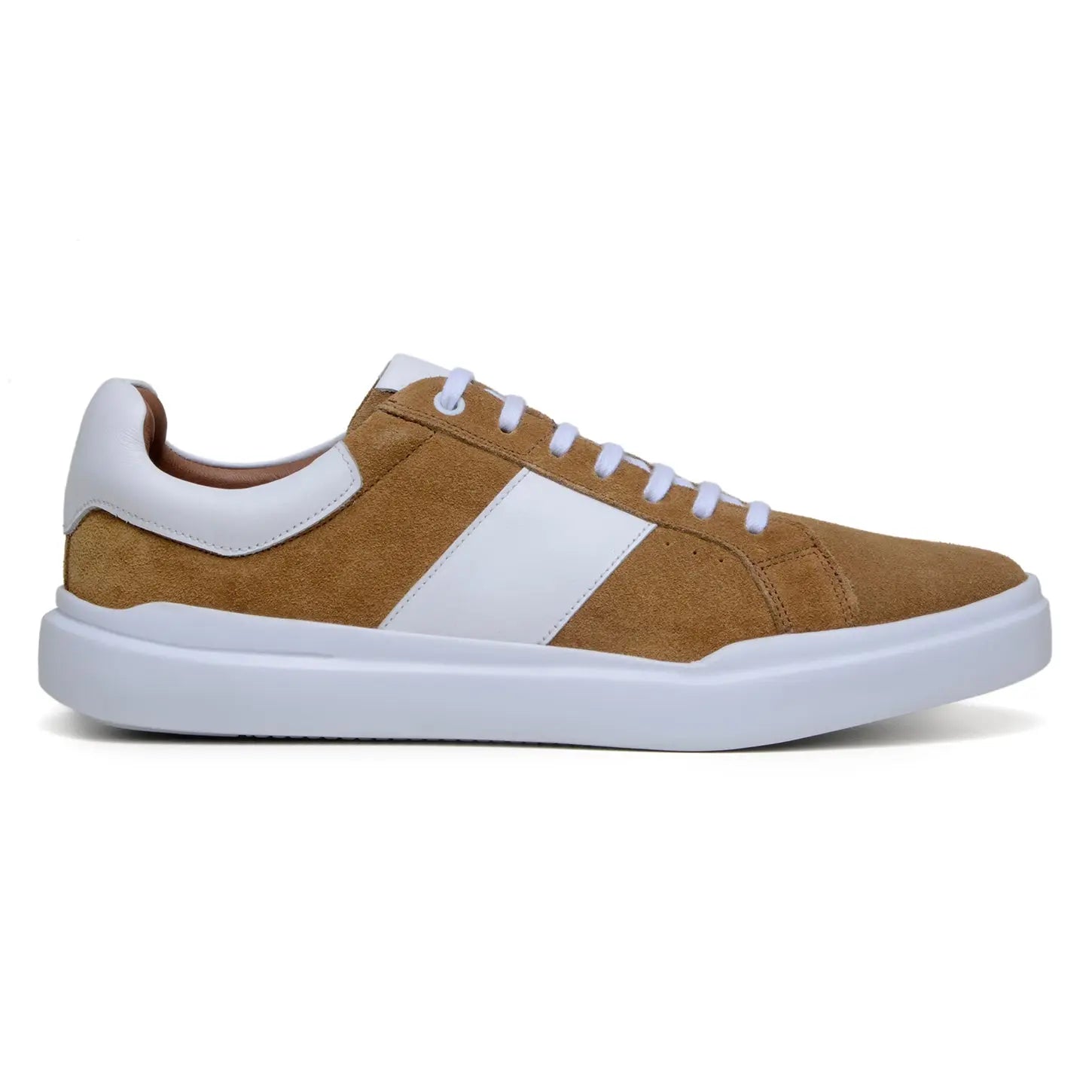 Belvedere Olivier Tan/White Genuine Leather Italian Suede/Soft Calf Sneakers