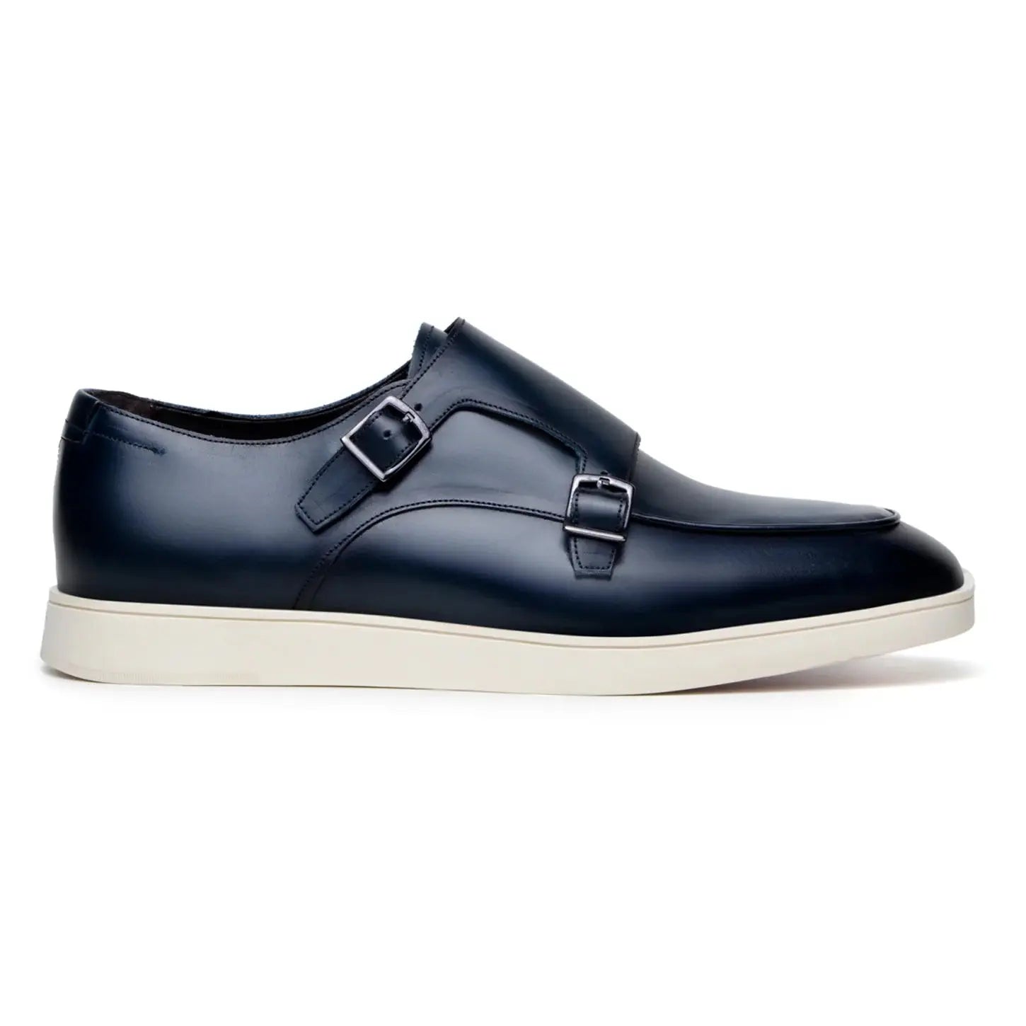 Belvedere Marcio Navy Genuine Nappa Leather Monk Straps Shoes