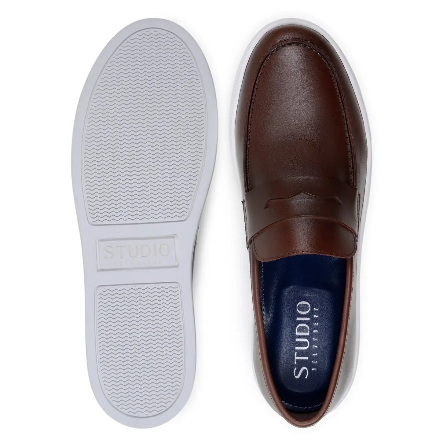 Belvedere Elliot Brown Genuine Leather Calf Loafers