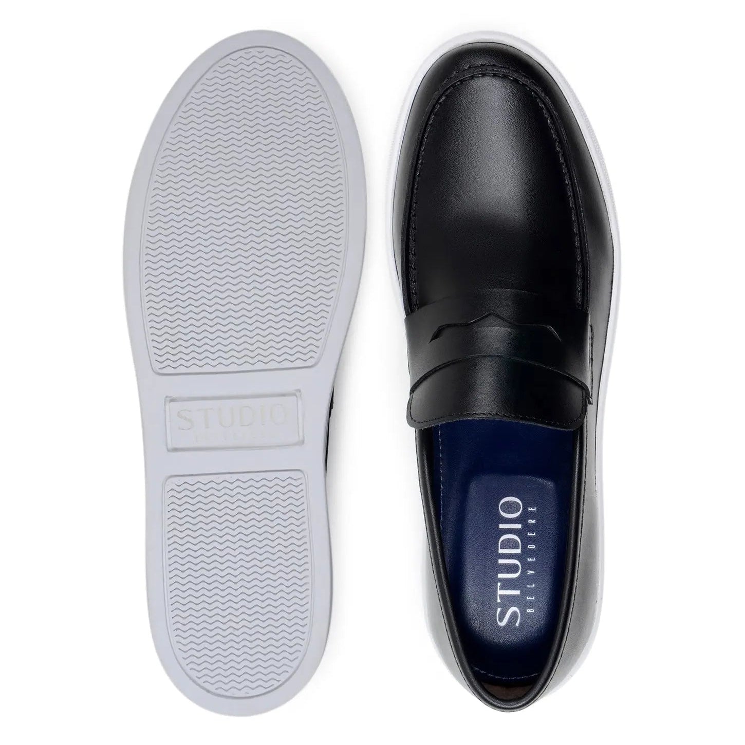 Belvedere Elliot Black Genuine Leather Calf Loafers