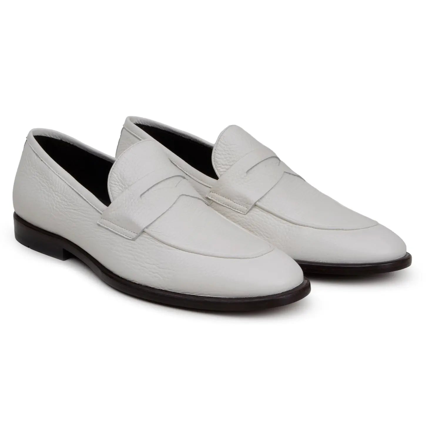 Belvedere Nohr White Genuine Leather Italian Deerskin Loafers