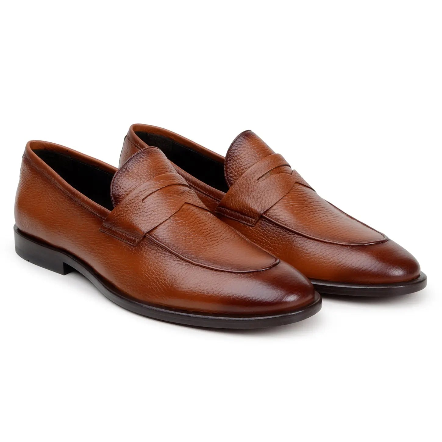 Belvedere Nohr Tan Genuine Leather Italian Deerskin Loafers