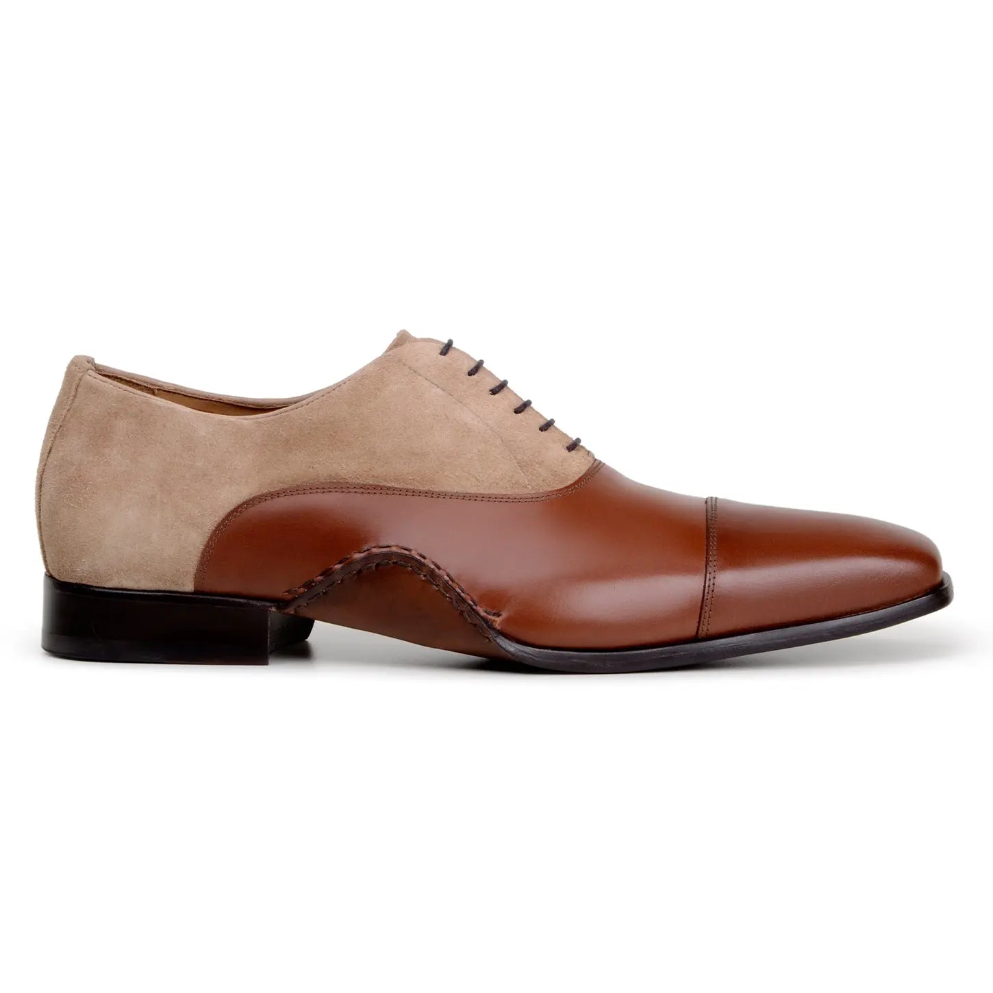 Belvedere Leontes Antique Cognac/Oat Genuine Leather Suede/Calf Oxfords