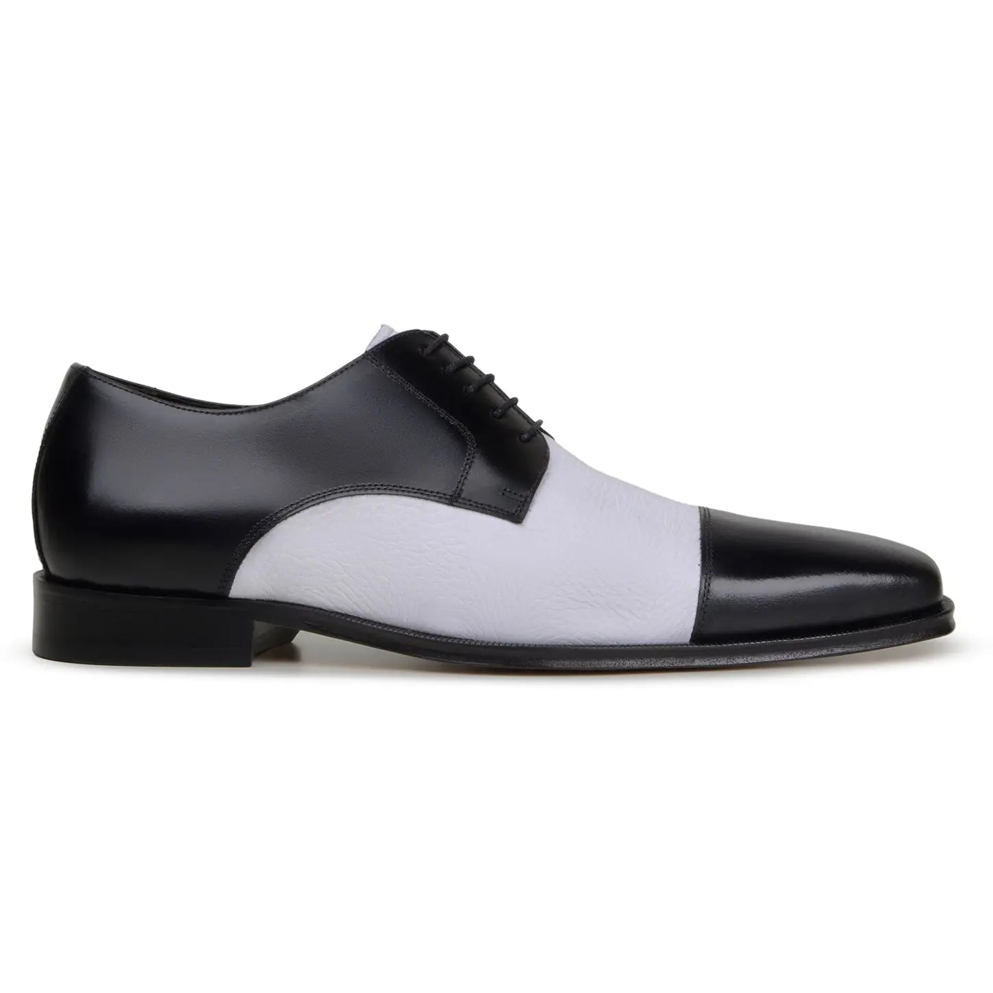 Belvedere Alexander Black/White Genuine Leather Italian Deerskin/Calf Oxfords