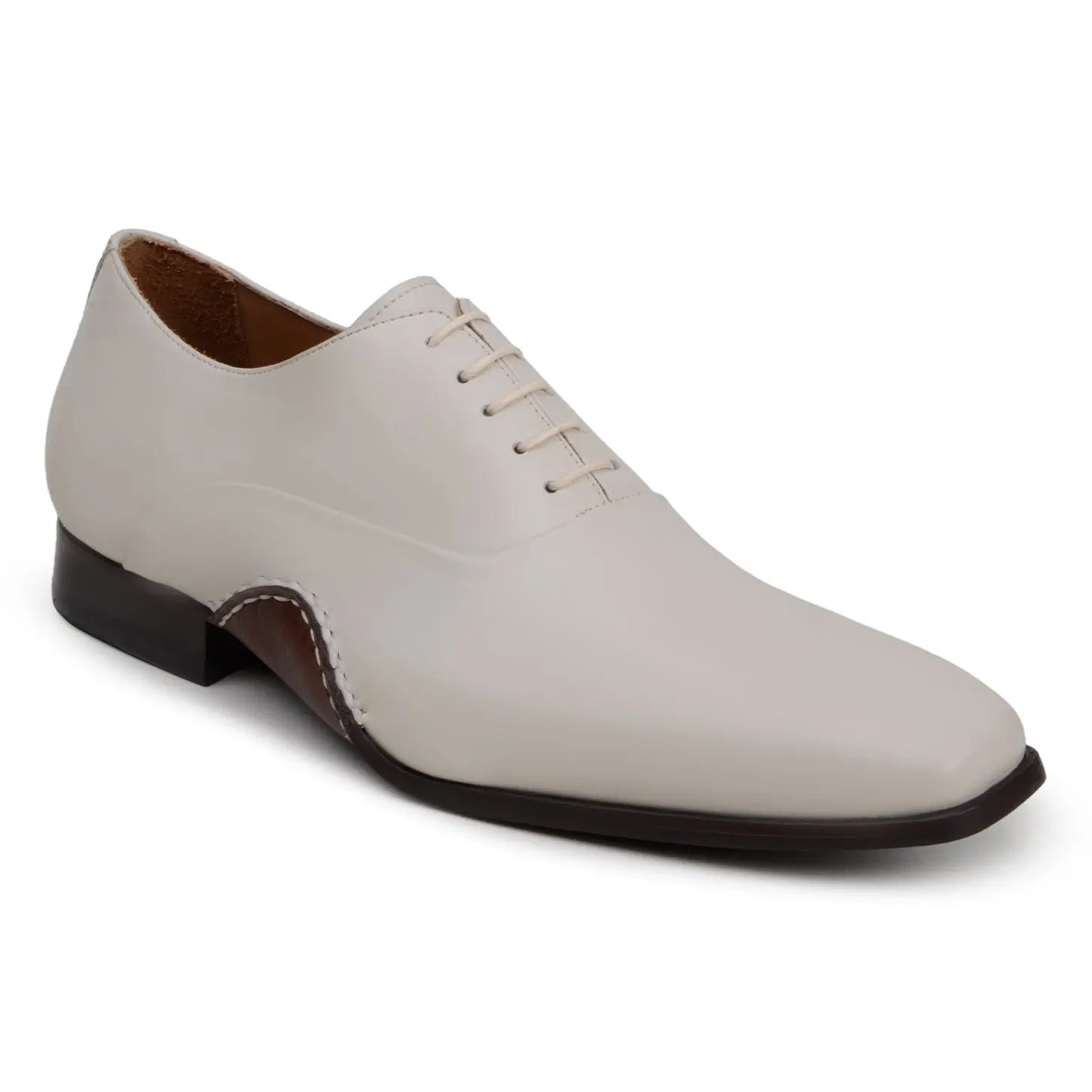 Belvedere Bianca Light Bone Genuine Leather Italian Calf Oxfords