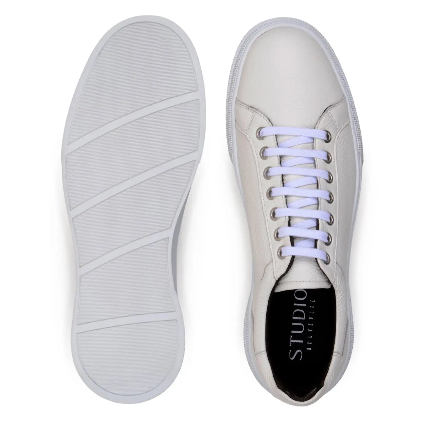 Belvedere Matteo Milk Genuine Leather Italian Deerskin Sneakers