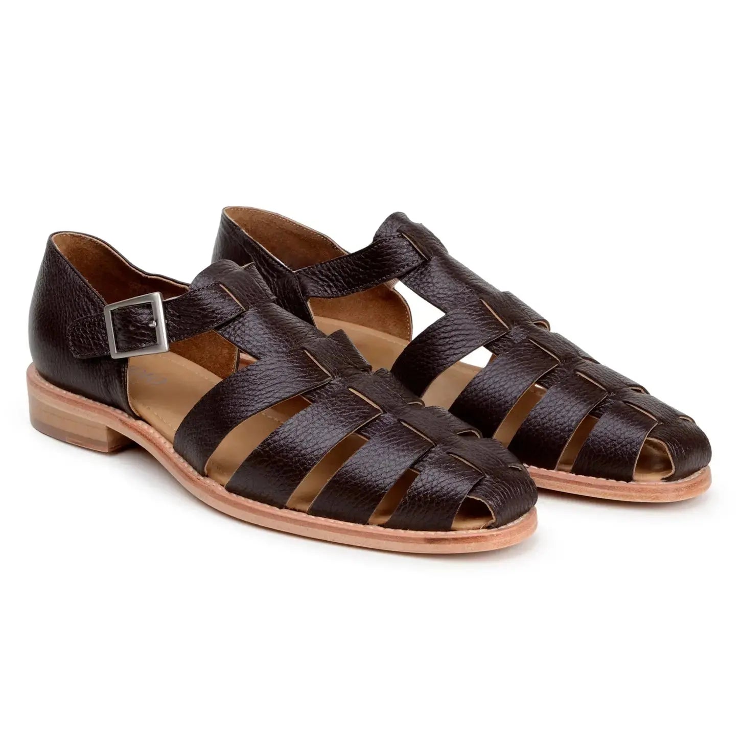 Belvedere Elio Brown Genuine Leather Italian Deerskin Sandals