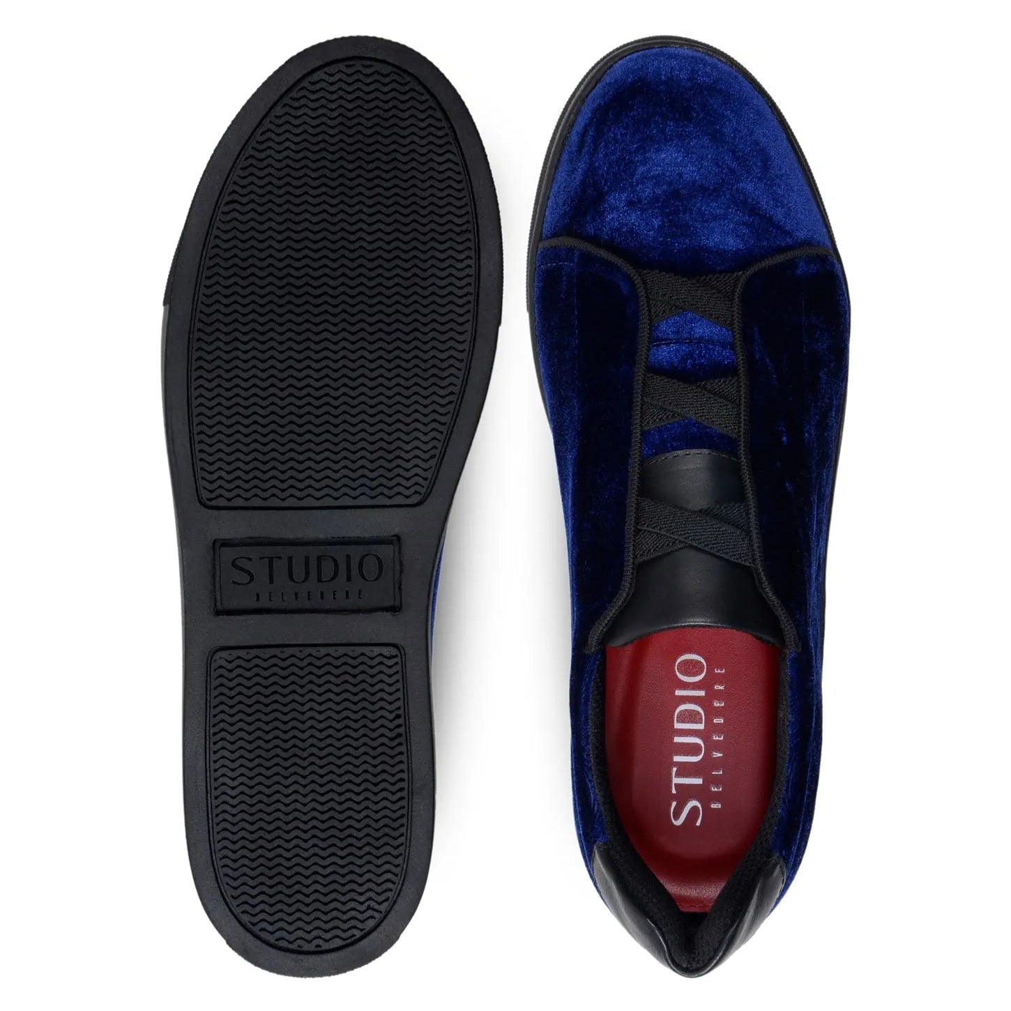 Belvedere Eros Midnight Blue Genuine Leather Calf/Velvet Sneakers