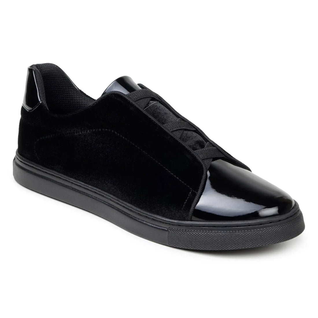 Belvedere Silvano Black Genuine Leather Patent/Velvet Sneakers
