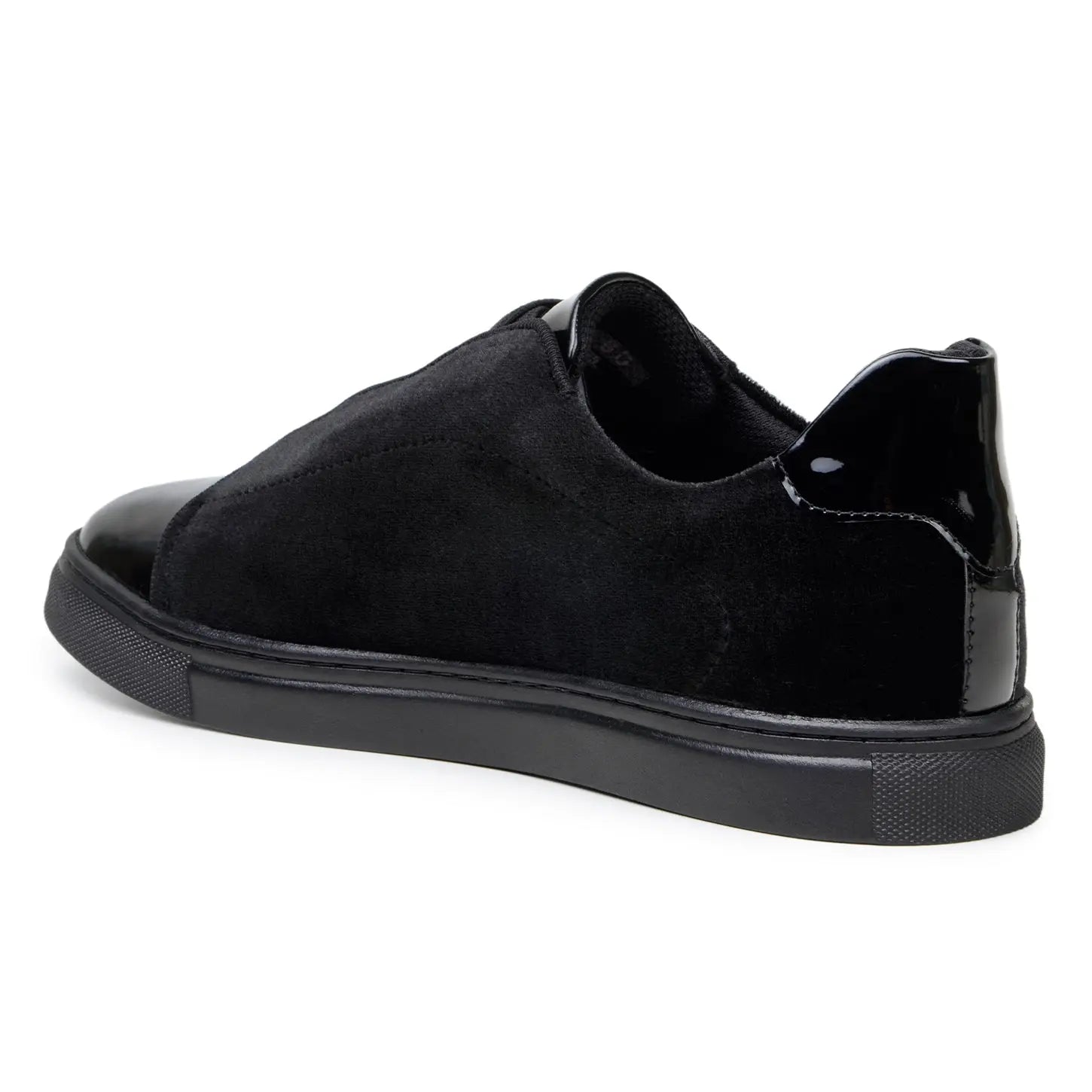 Belvedere Silvano Black Genuine Leather Patent/Velvet Sneakers