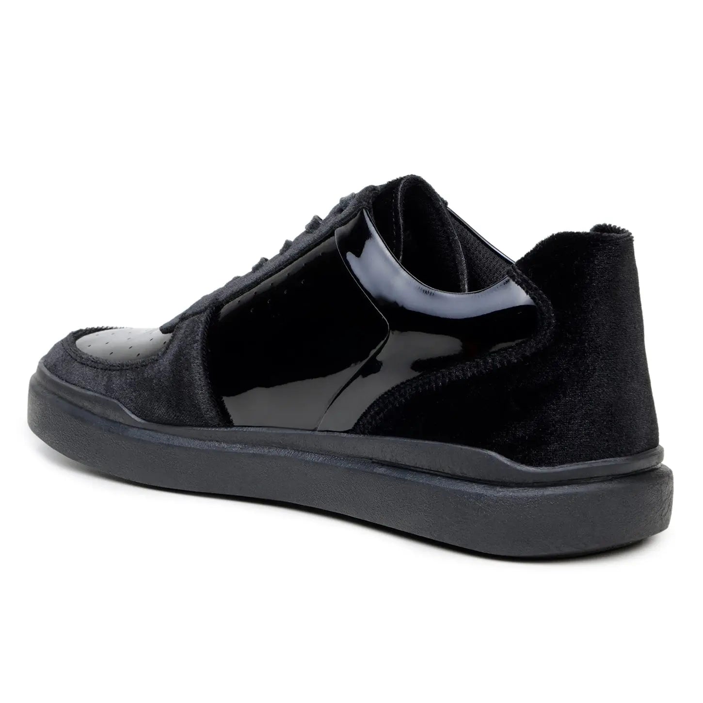Belvedere Edmound Black Genuine Leather Patent/Velvet Sneakers